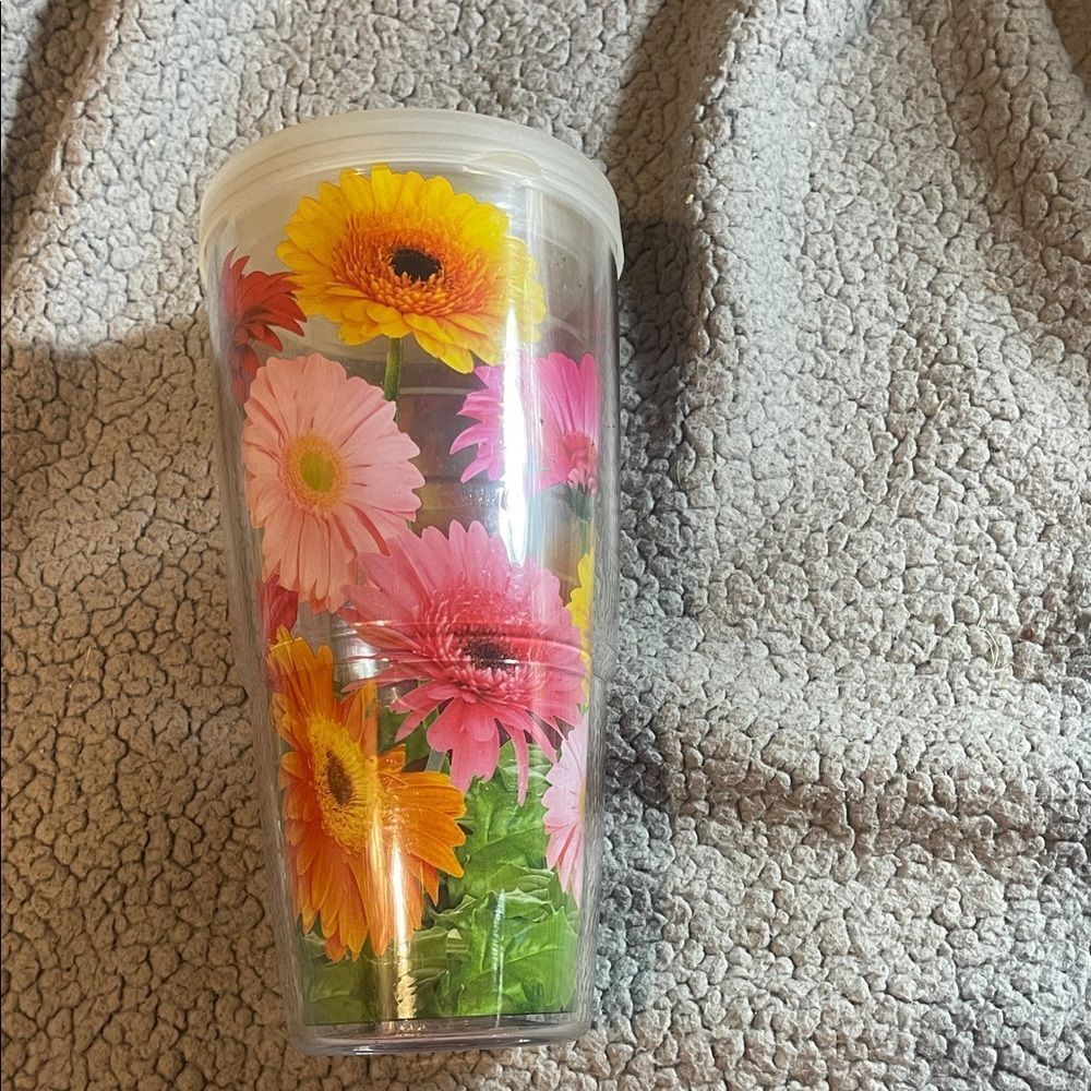 Floral Tumbler with Lid tervis 24 ounce